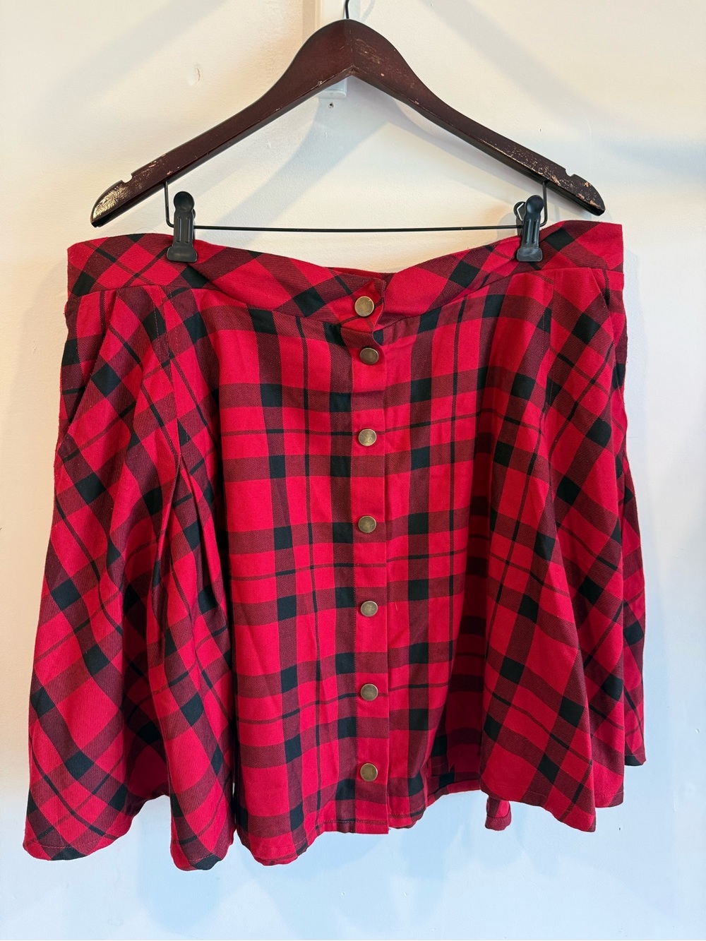 torrid Red and Black Plaid Skater Skirt